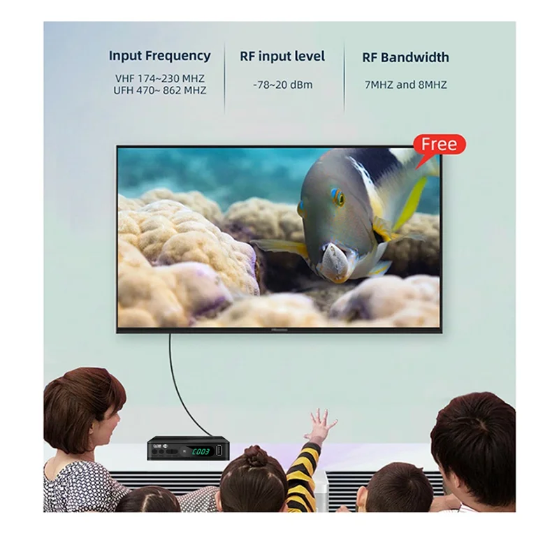 A32T-HD TV Boxs DVB-T2 TV Tuner Digital TV Decoder Terrestrial Satellite TV Receiver HEVC DVBT2 H. 264 USB Set Top Box