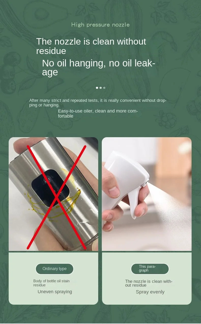 1 bote pulverizador de aceite de 200/300/500 ml para cocina, hogar, comestible, de oliva, atomizado, para freidora de aire.