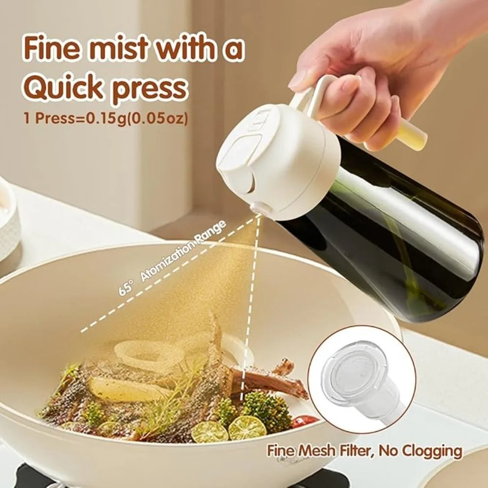 470ML Dark Glass Oil Sprayer Olive Oil Dispenser Bottle Light Blocking Kitchen Cooking Air Fryer BBQ Oil Bottle Seasoning Tools
