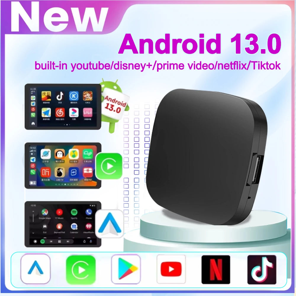 Android 13 TV Box Smart CarPlay Ai Box Wifi Wireless Android Auto Built-in Play Store For YouTube Netflix OEM CarPlay Cars