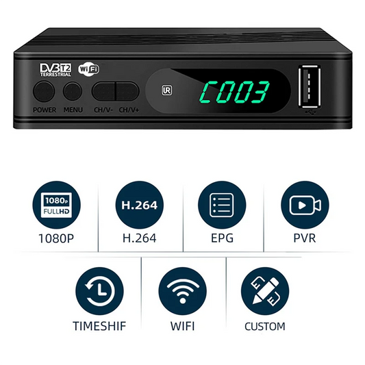 A32T-HD TV Boxs DVB-T2 TV Tuner Digital TV Decoder Terrestrial Satellite TV Receiver HEVC DVBT2 H. 264 USB Set Top Box