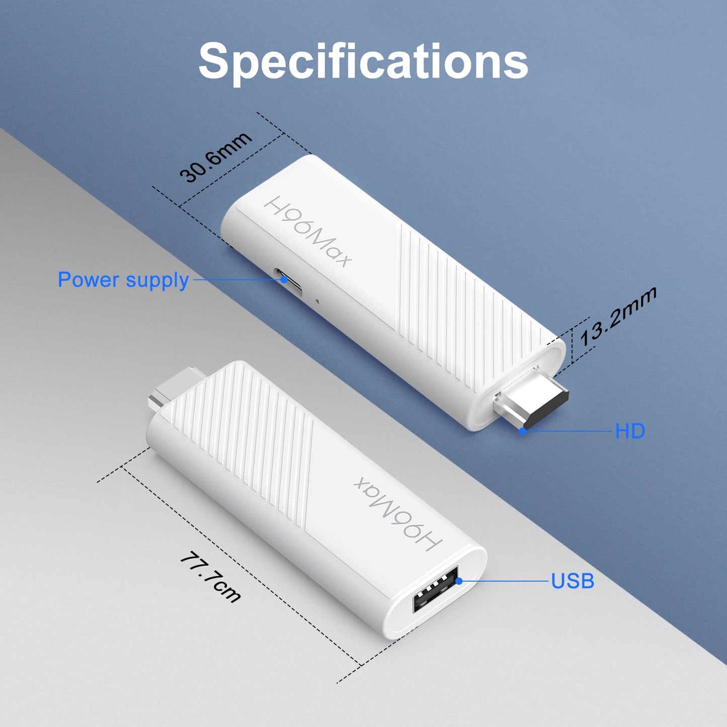 Android TV Stick Allwinner H313 Quad Core 4K Wifi6 BT Asistente de voz Control remoto Reproductor multimedia para juegos Smart TV Box H96 Max