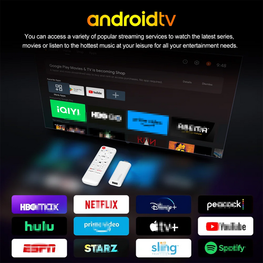 Android TV Stick Allwinner H313 Quad Core 4K Wifi6 BT Asistente de voz Control remoto Reproductor multimedia para juegos Smart TV Box H96 Max