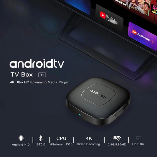 Android13 Smart Home Theater TV Box AllwinnerH313 Google Assistant Netflix Streaming Bluetooth Media Player 2G16G 2.4G5G Wifi T1