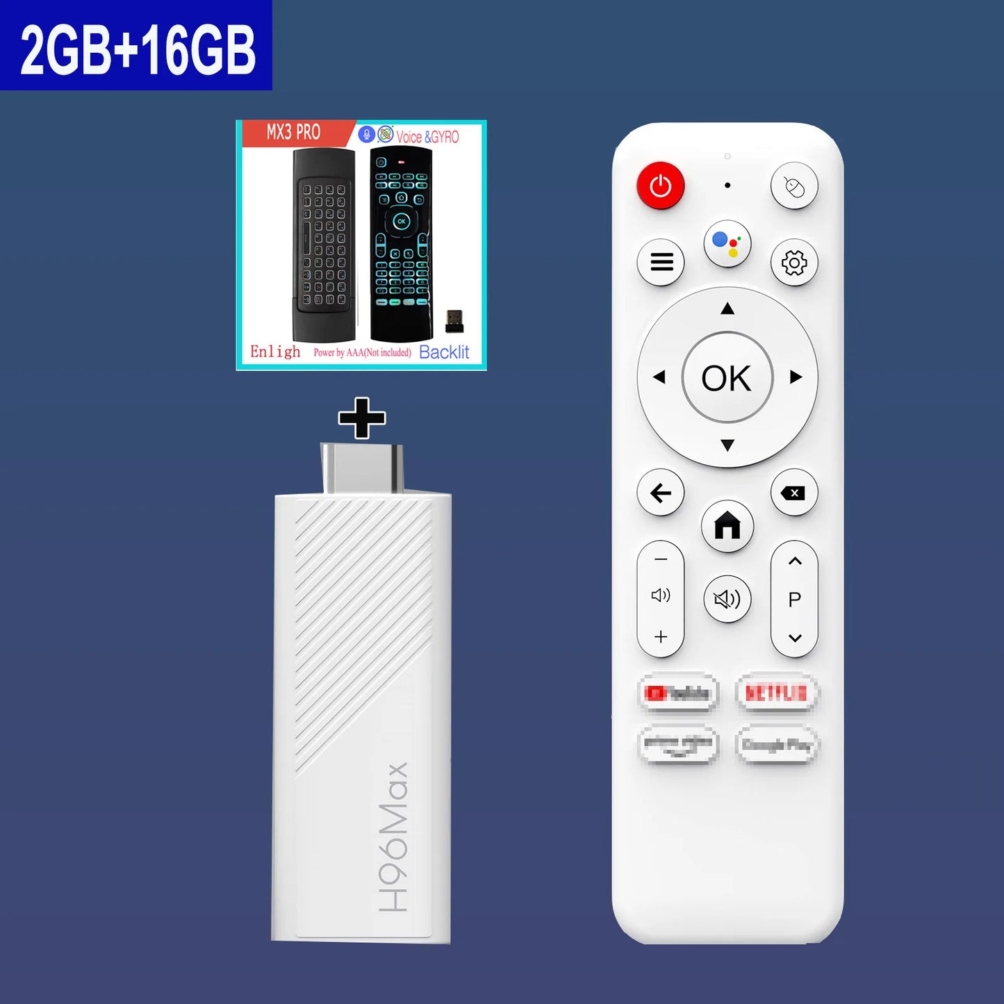 Android TV Stick Allwinner H313 Quad Core 4K Wifi6 BT Asistente de voz Control remoto Reproductor multimedia para juegos Smart TV Box H96 Max
