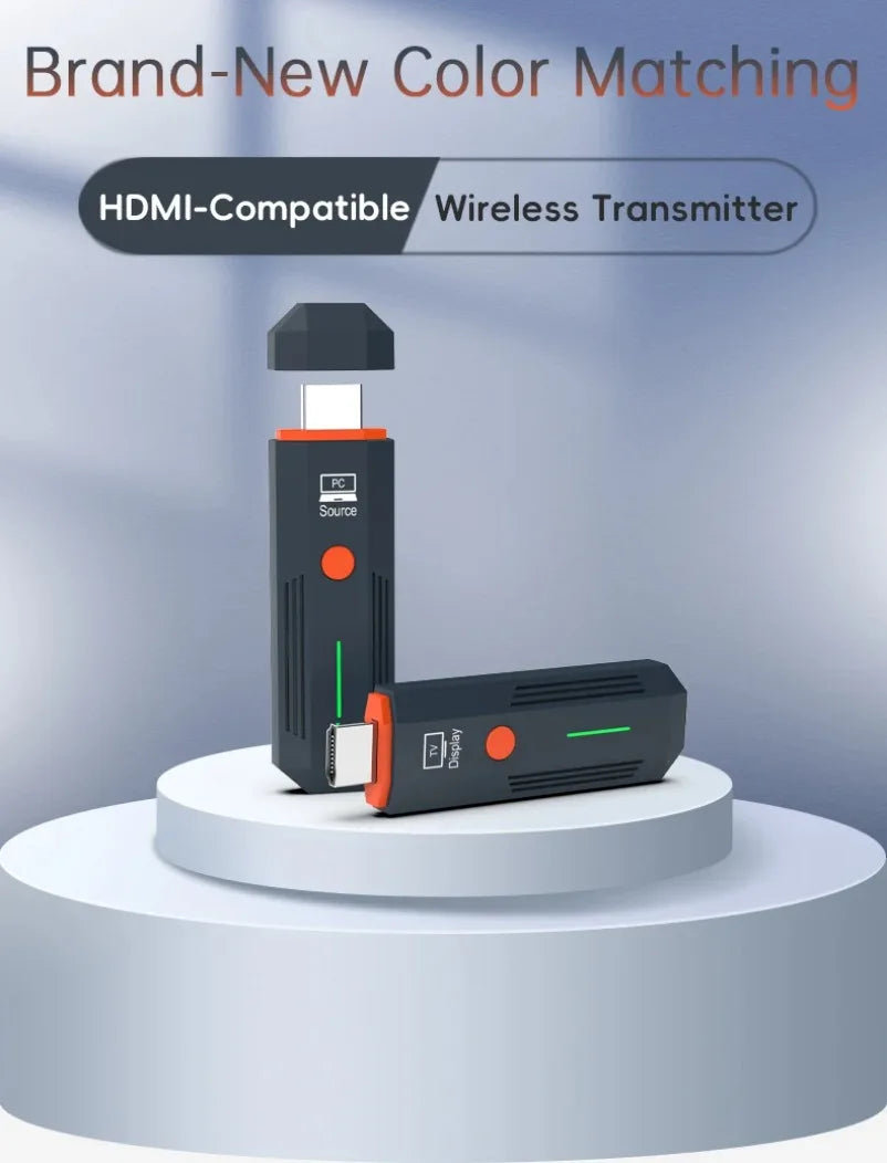 50M 1080P HDMI-Compatible Wireless Transmission Transmitter Receiver Video TV Stick Display Extender For Camera Laptop PC to TV